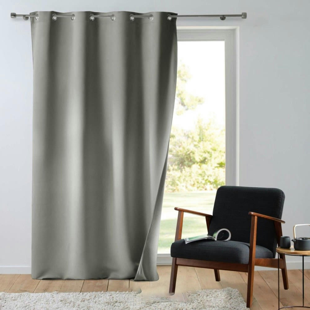 - Rideau occultant  polyester Gris 135 X 260