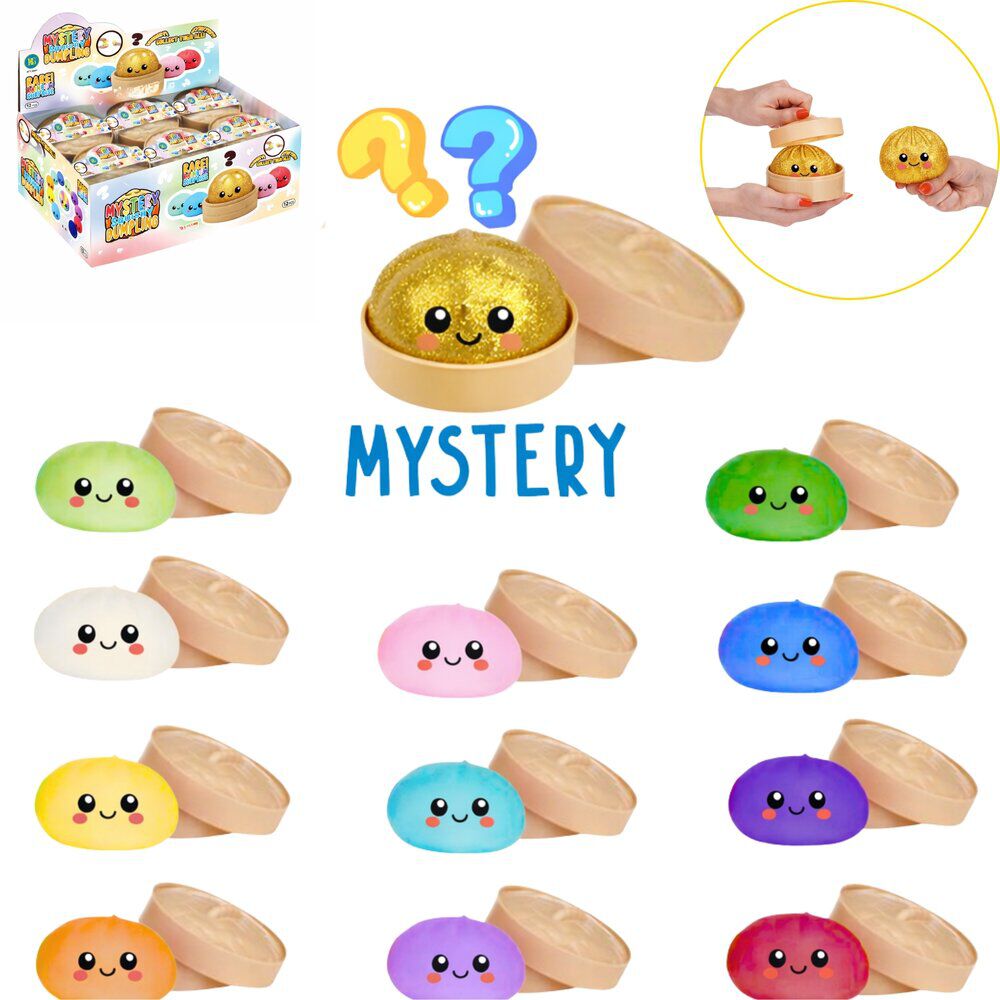 Balle anti-stress dumpling surprise colorée Ø10cm (12 modèles aléatoires)