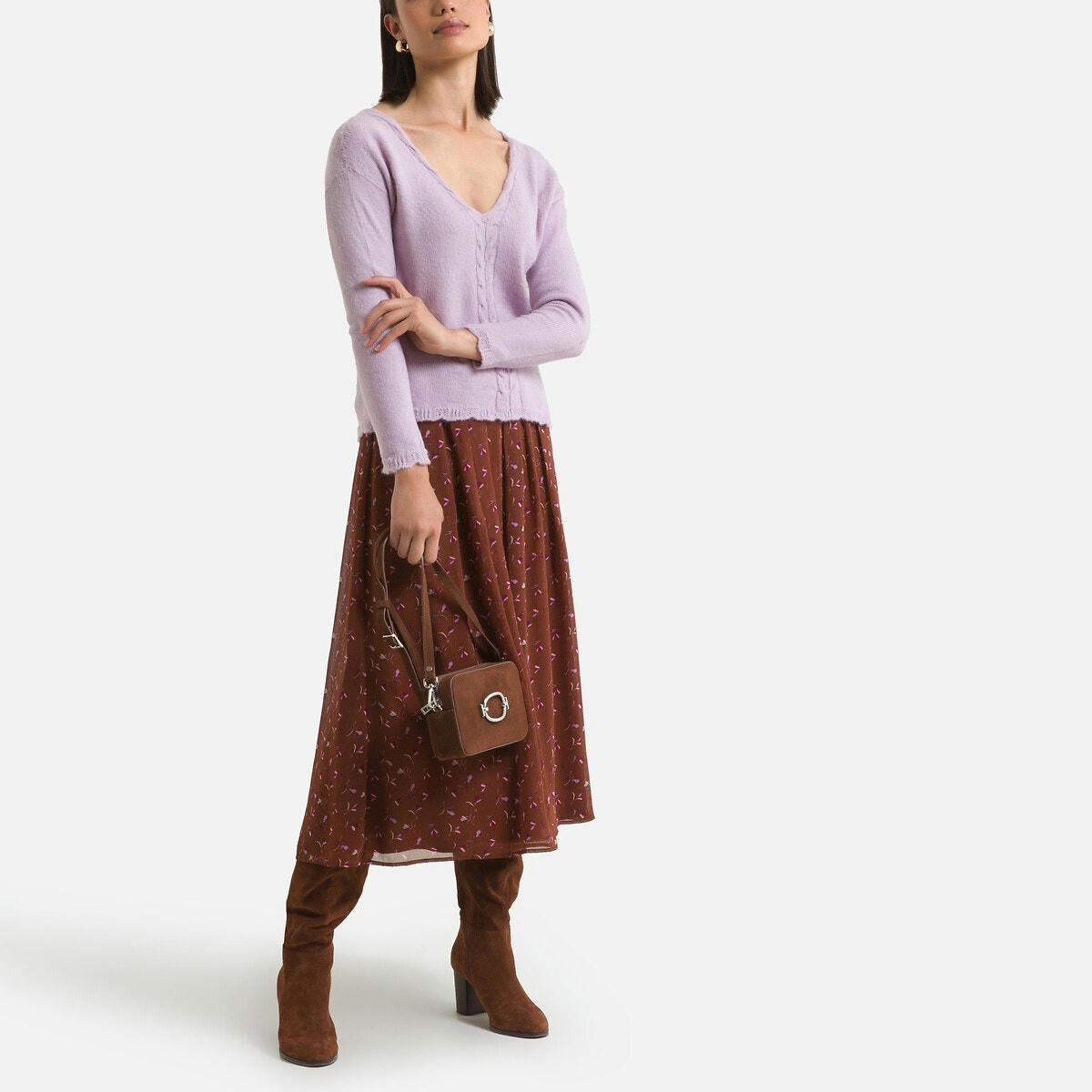 Pull col V en fine maille