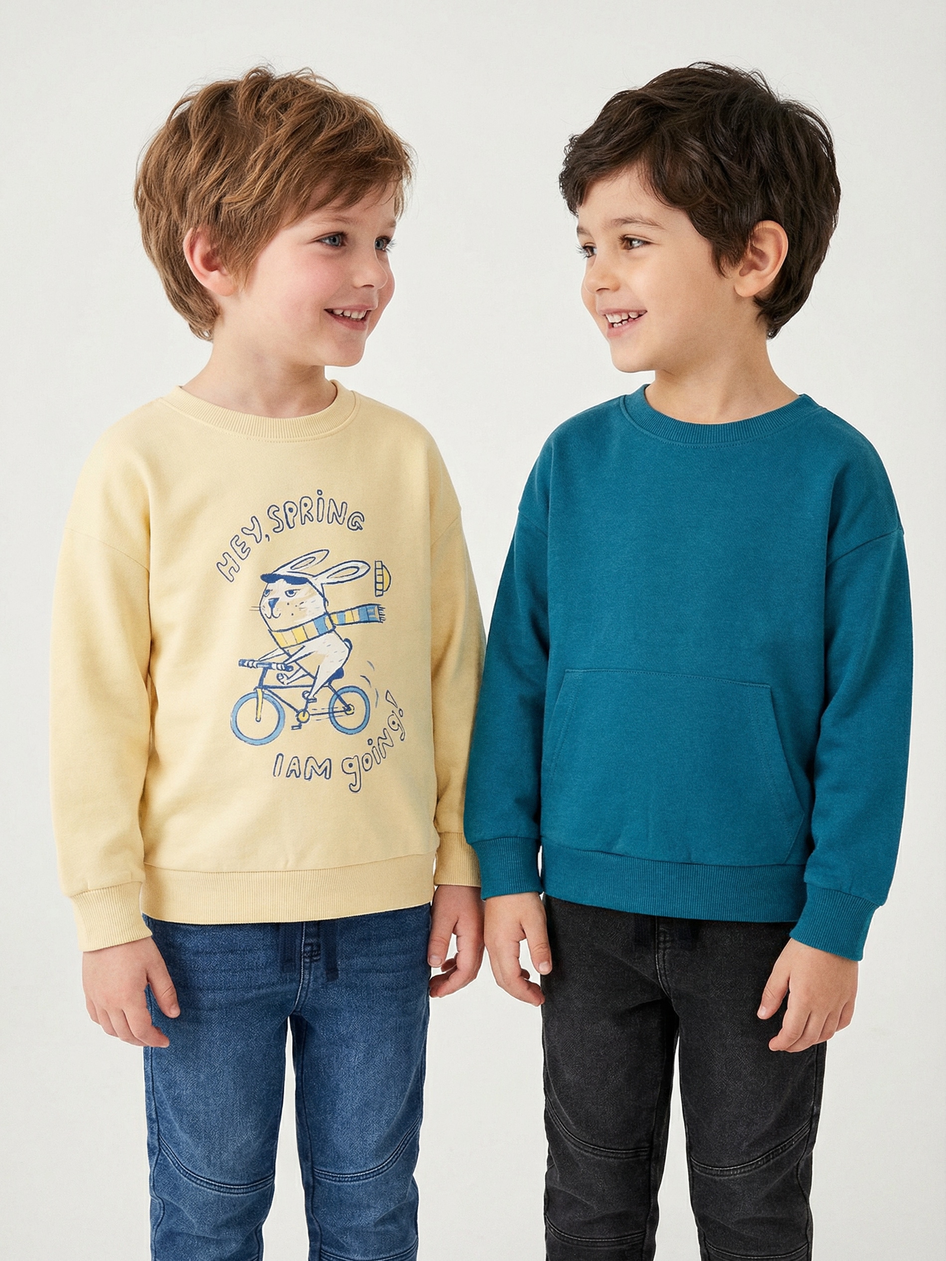 Bluzy crewneck z bawełną 2 pack