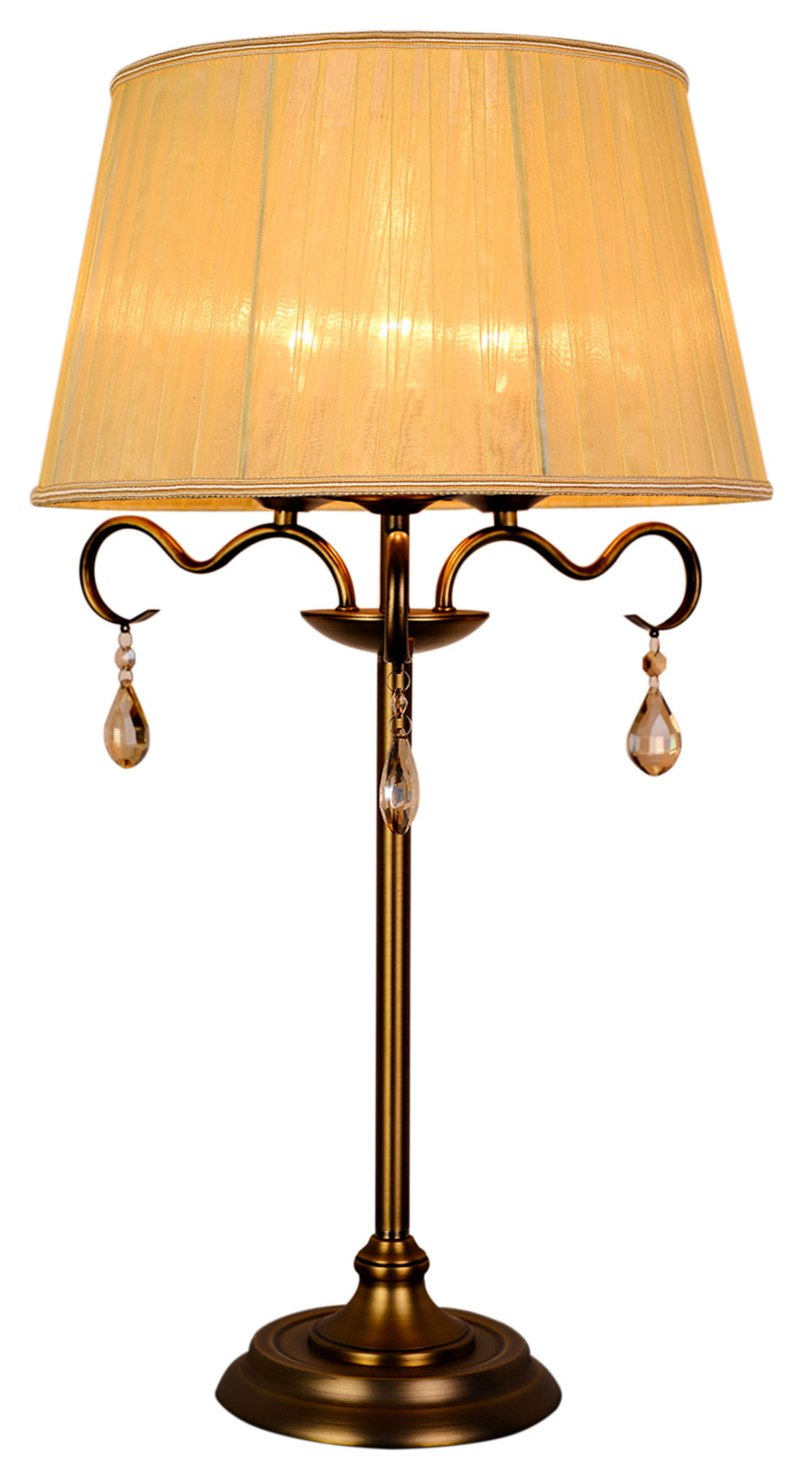 Lampa stołowamosiądz-ecru FIESTA 3xE14x40W wys:70cm Candellux