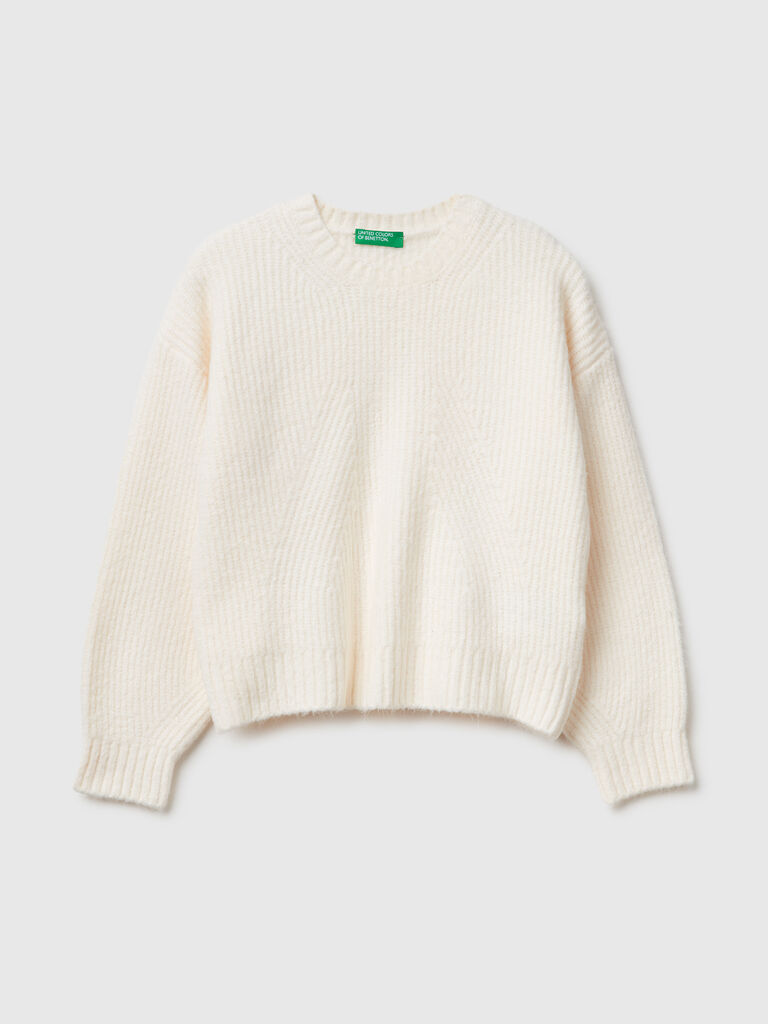 Sweater in stretch cotton blend