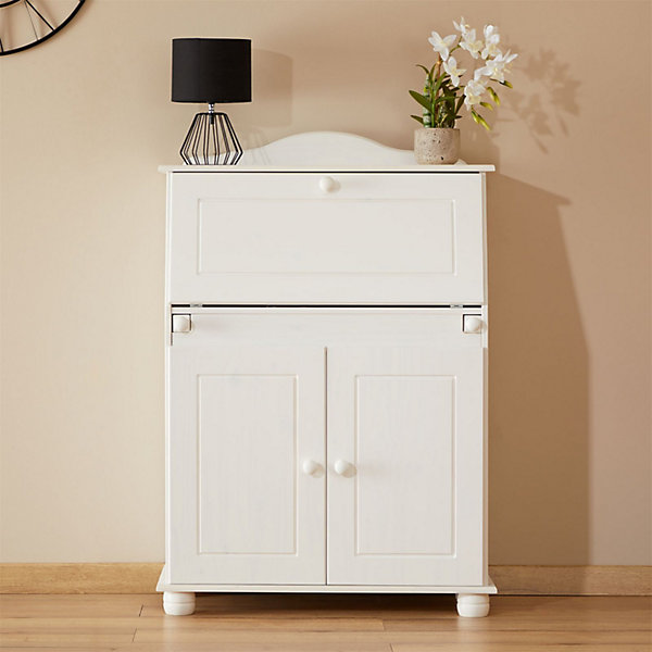 Bureau secrétaire DAVID, lasuré blanc