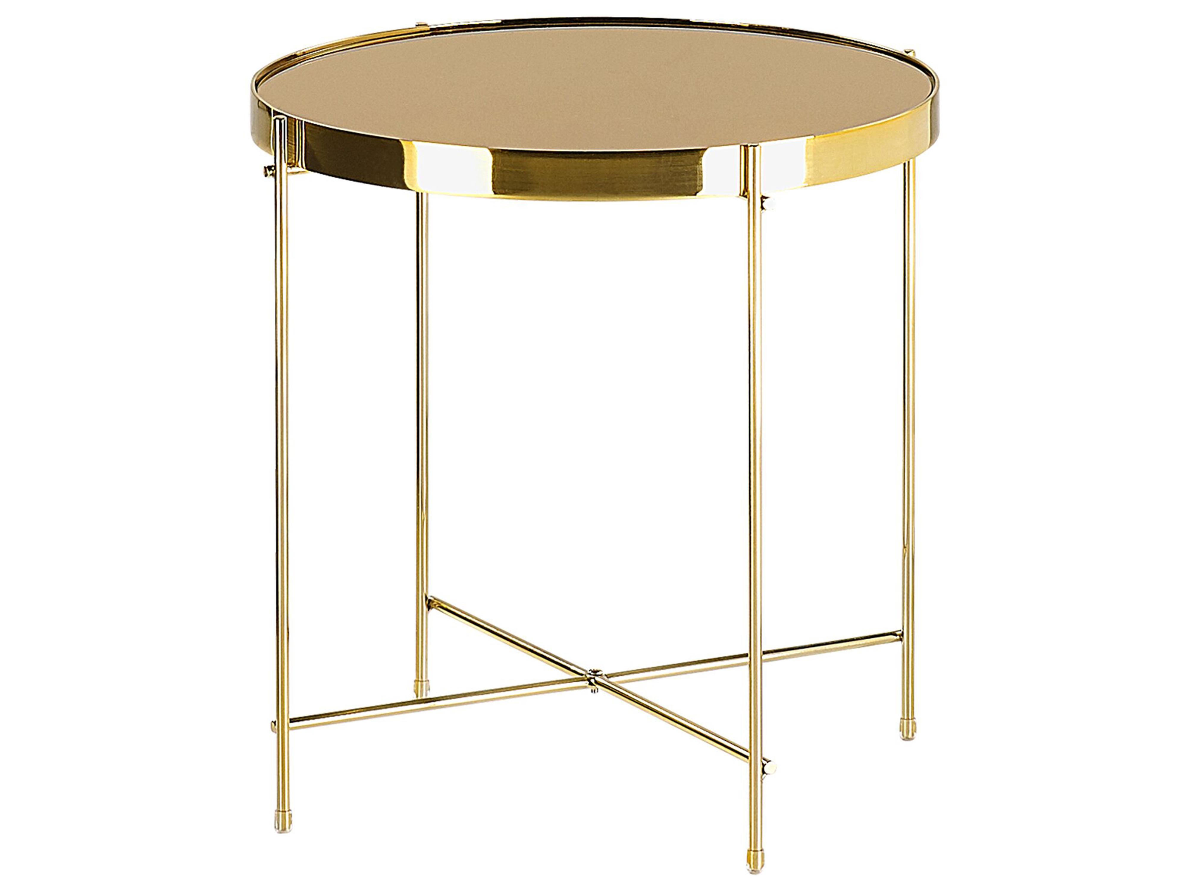 Coffee Table LUCEA Tempered Glass Gold