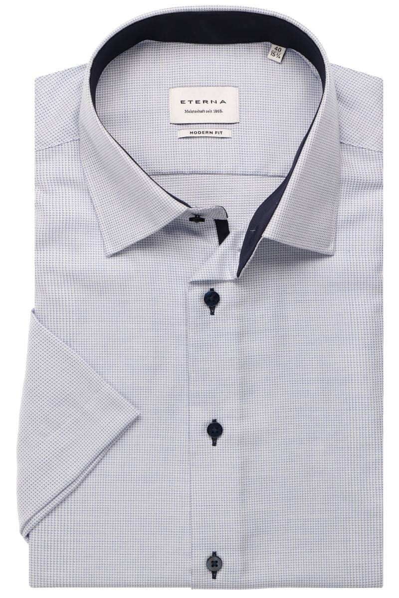 ETERNA Modern Fit Hemd hellblau, Strukturiert