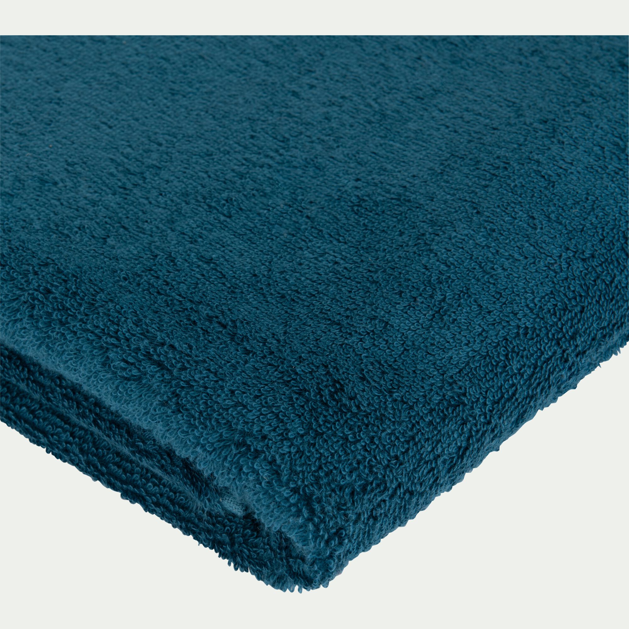 AZUR - Drap de douche en coton peigné - bleu figuerolles 70x140cm