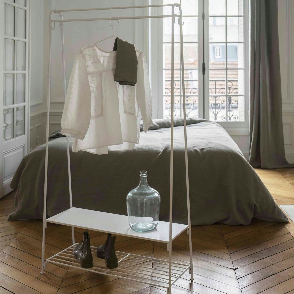 DOUGLAS - Portant en métal finition antique double étagère