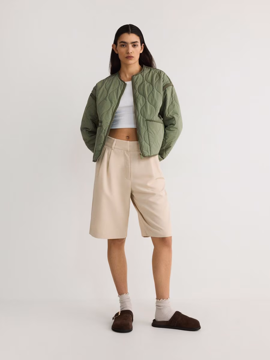 Cropped Quilted Jacket