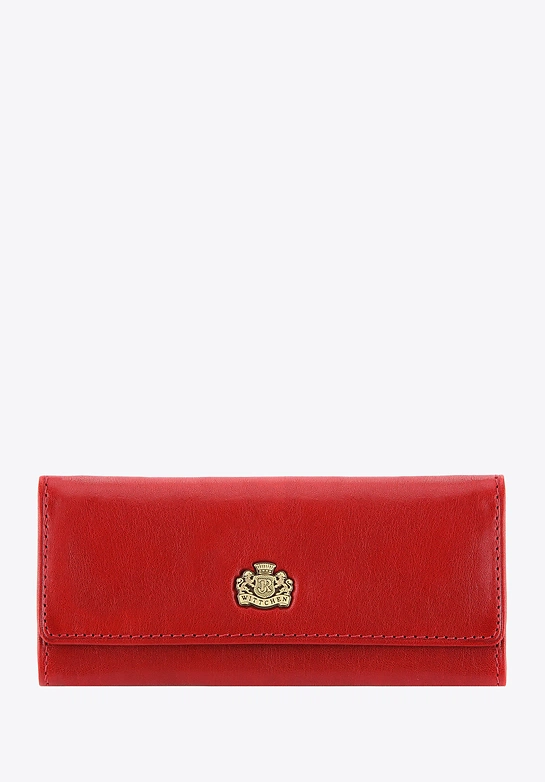 Etui na klucze ze skóry z herbem czerwone