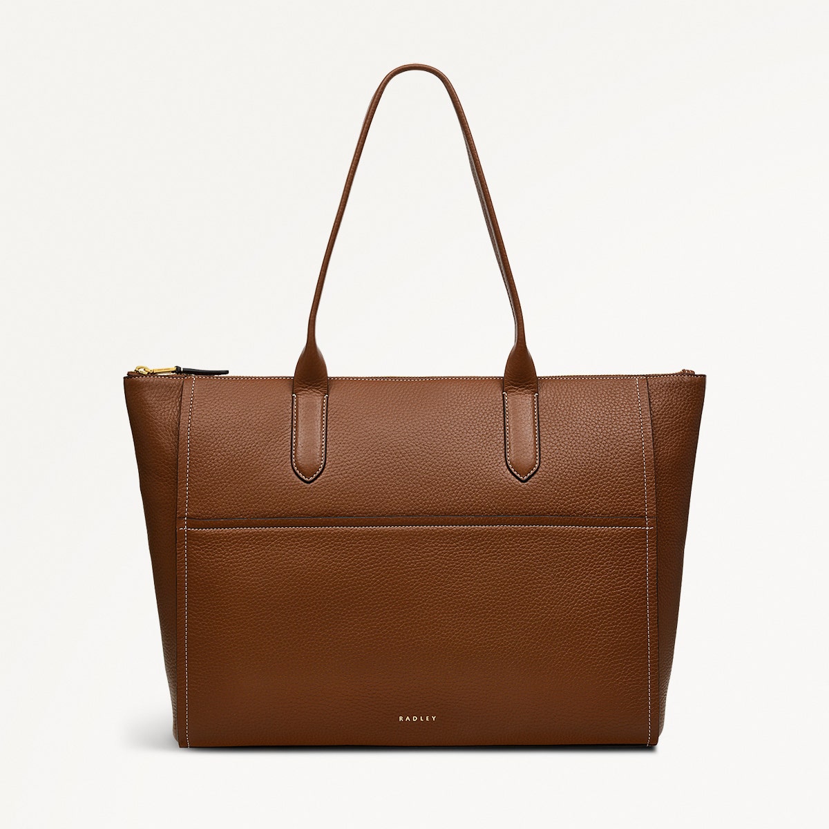 OAK STREET MEDIUM ZIPTOP TOTE SADDLE