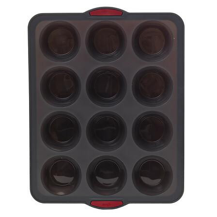 FORMA NA 12 MUFFINEK szara SILIKONOWA od -20 do 220°C