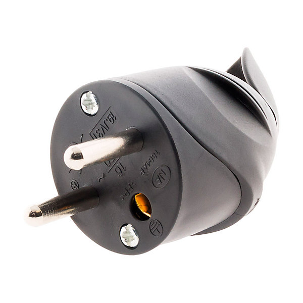 Lot de 10 fiches mâles coudées 2P T 16A - Noir - Zenitech