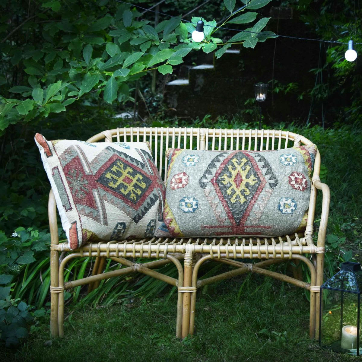 - Coussin à motifs kilim Beige