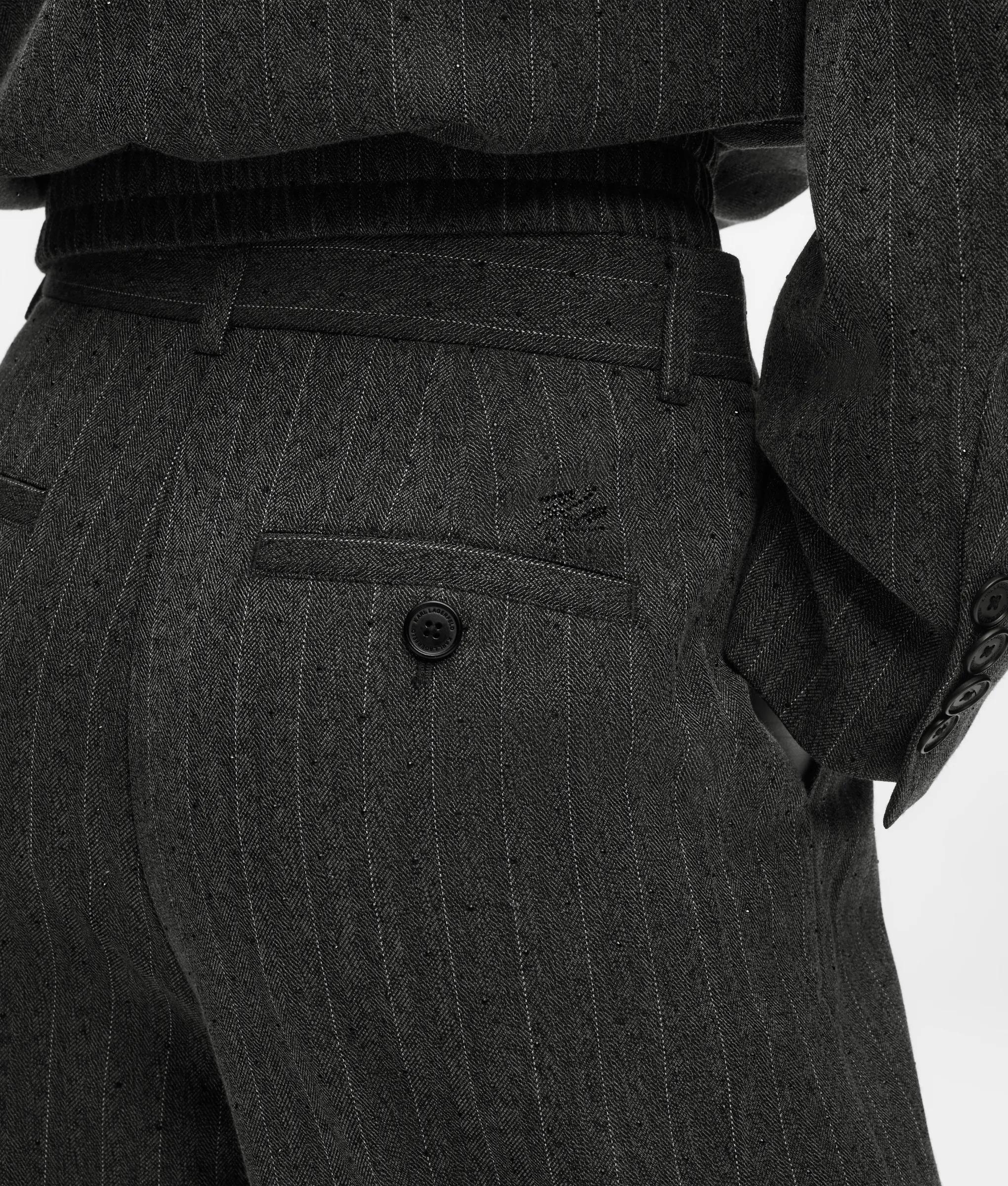 Pantalon droit à rayures fines