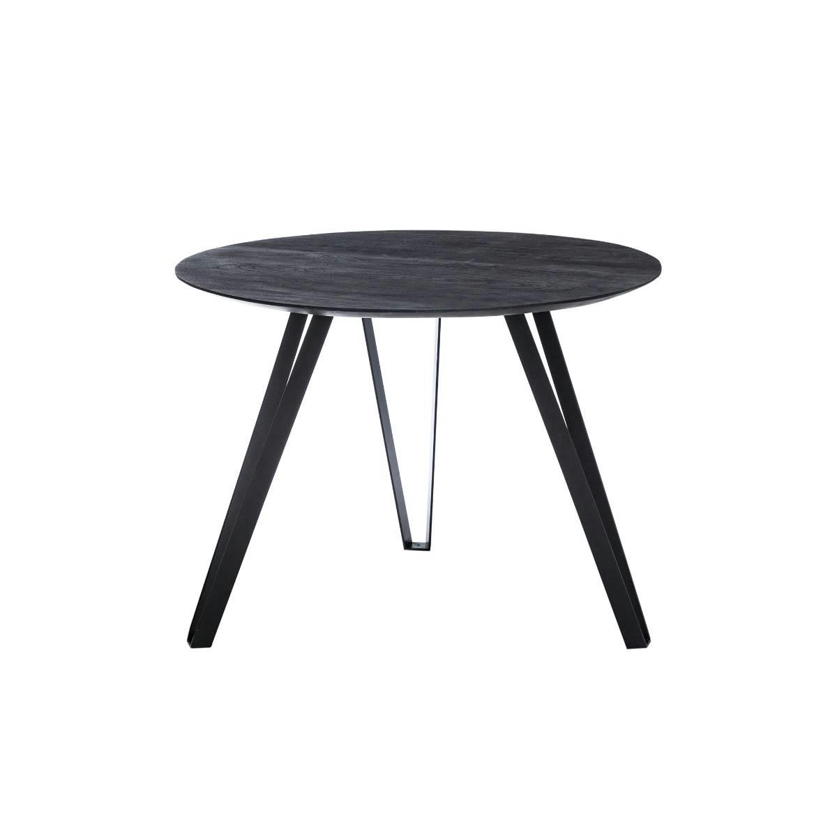 - Table à manger en bois noir 102 cm