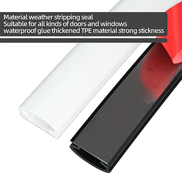 Joint d'étanchéité pour portes et fenêtres de 6 m, blanc en forme de D, pour espace de 2,5 à 6 mm