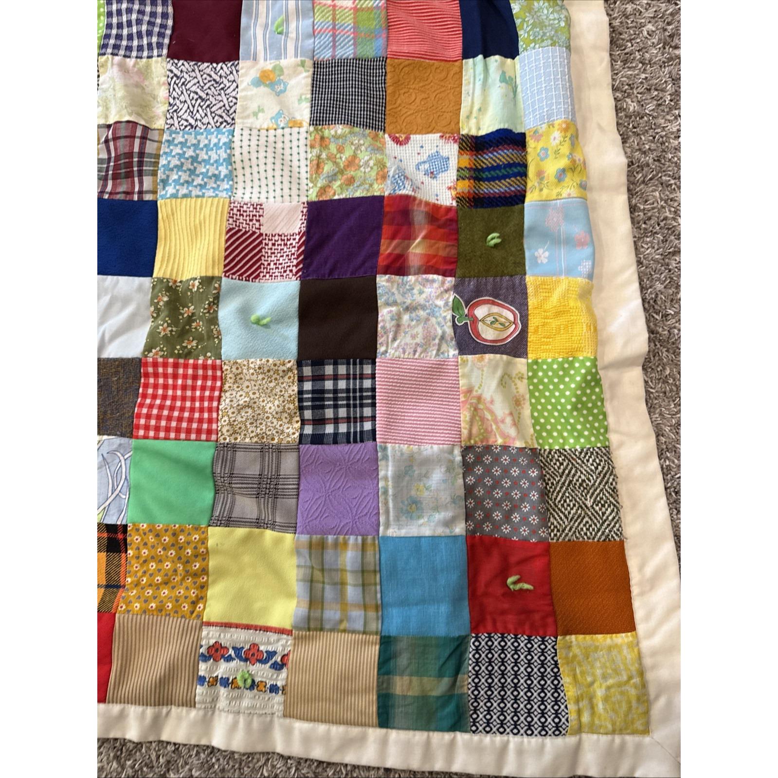 Vintage Quilt 90x89 Apples, Flowers