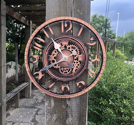 Grande horloge de jardin rétro résistante aux intempéries