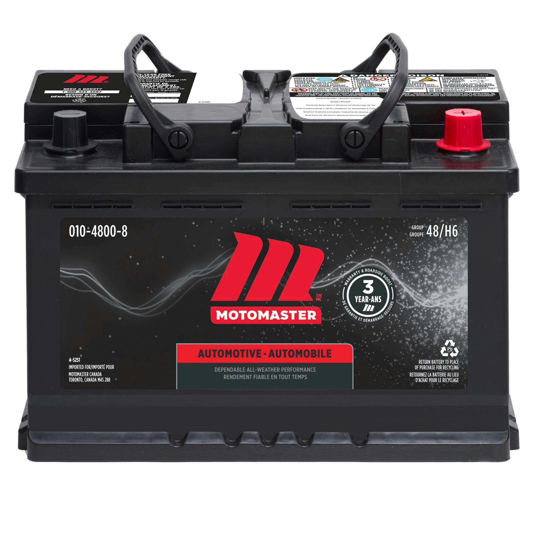 MOTOMASTER Group Size 48 (H6/L3) Battery, 680 CCA