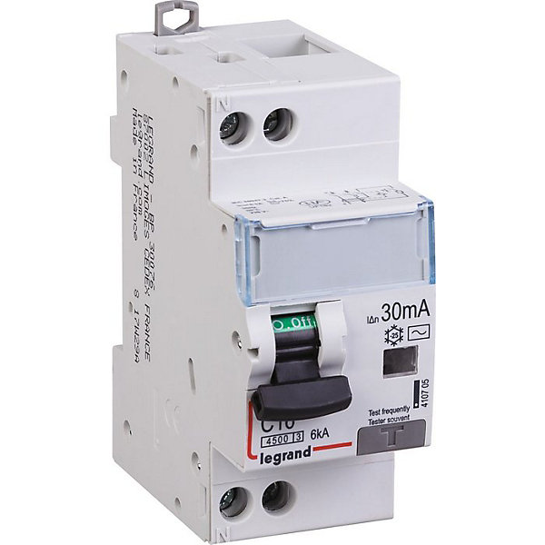 Disjoncteur différentiel DX3 4500 - 6 kA courbe C - Type AC - 16 A - 2 modules - Connexion vis / vis - Legrand