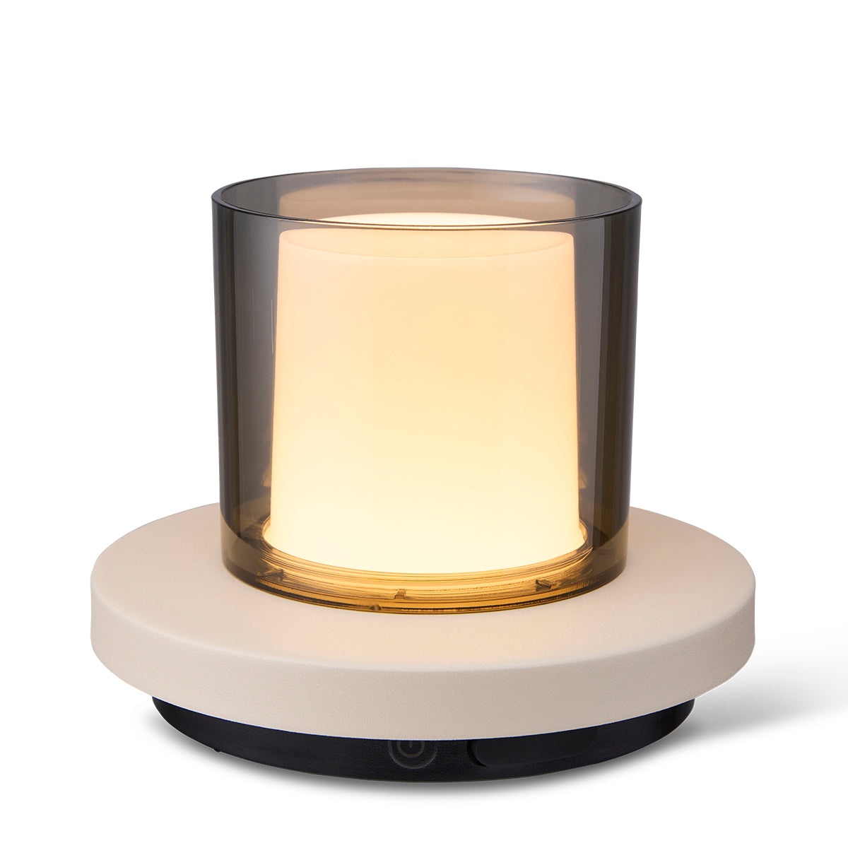 Lighto | Tafellamp bruin met rookglas solar voor buiten | Dimbaar | Oplaadbaar | Werkt op zonne-energie