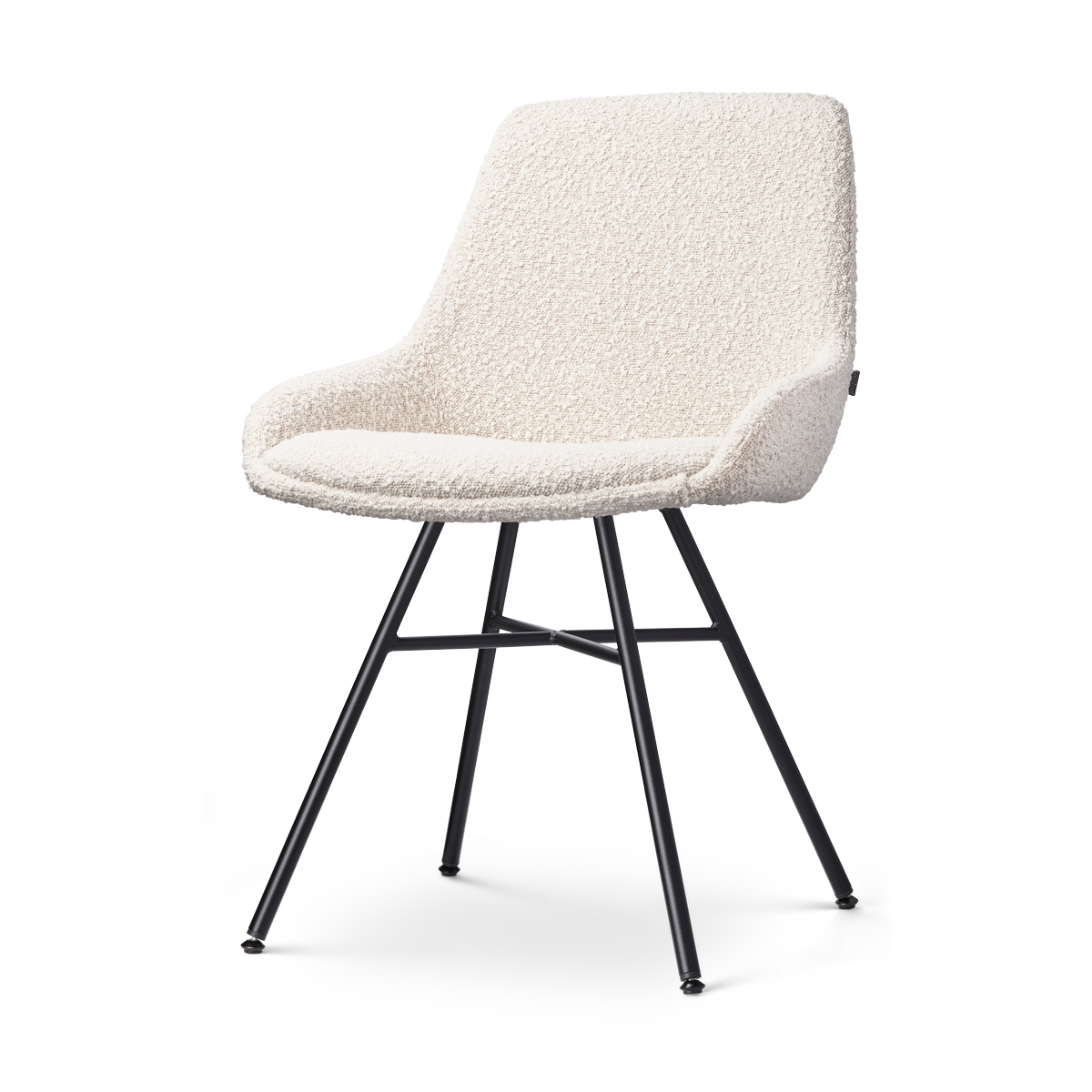 Nolon Noa-Isa Eetkamerstoel Bouclé Beige - Stof - Zwart Onderstel