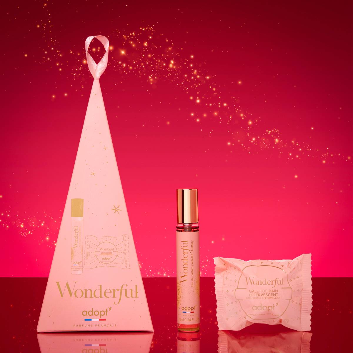 WonderfulCoffret eau de parfum 10 ml   galet de bain 32g