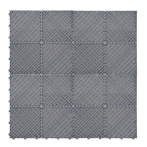 Carrelage de Sol Ventilé Pour Garage x120 Avec Bordure (Gris)