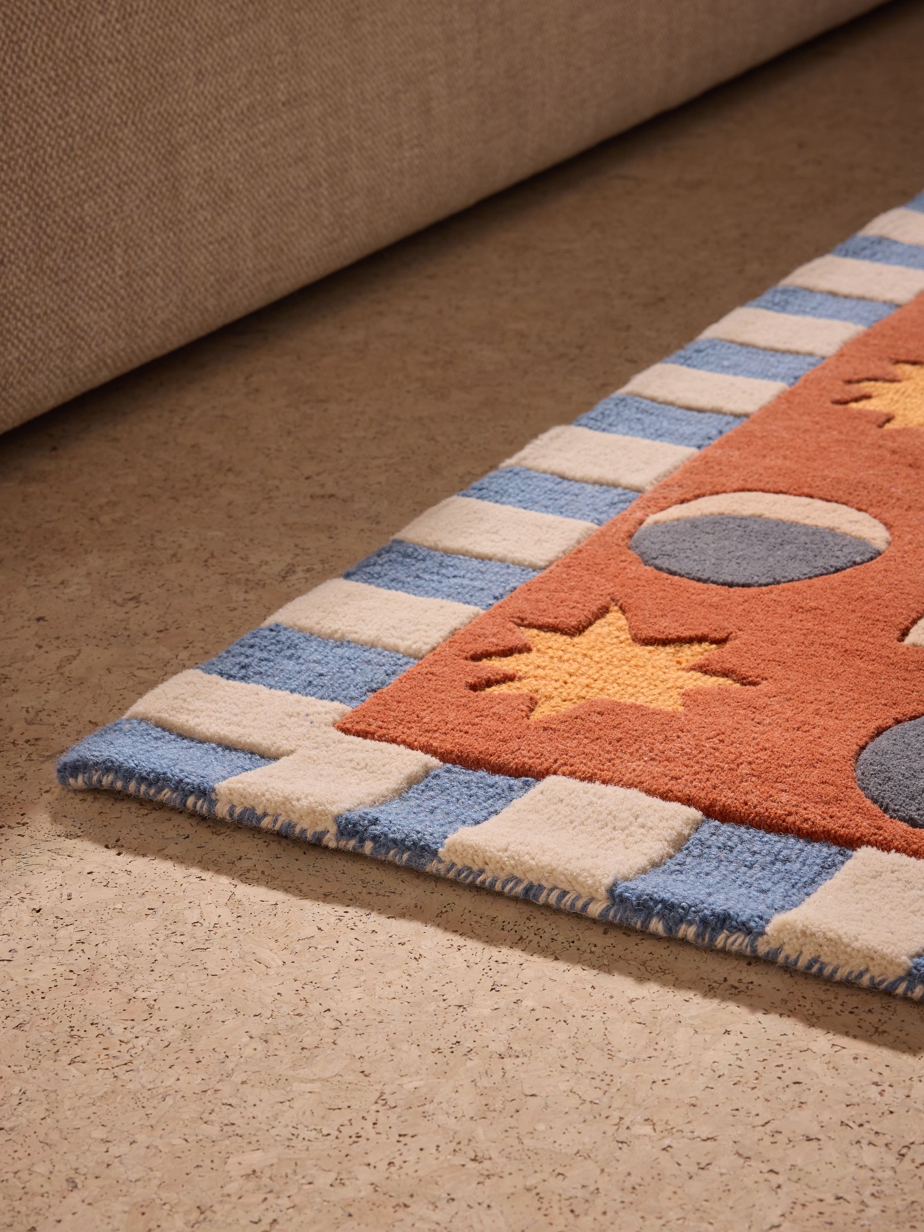 Soteria Wool Tufted Rug in Orange