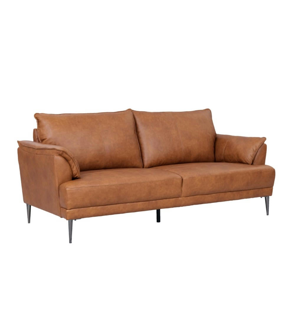 SOUL - Canapé 3 places en cuir marron