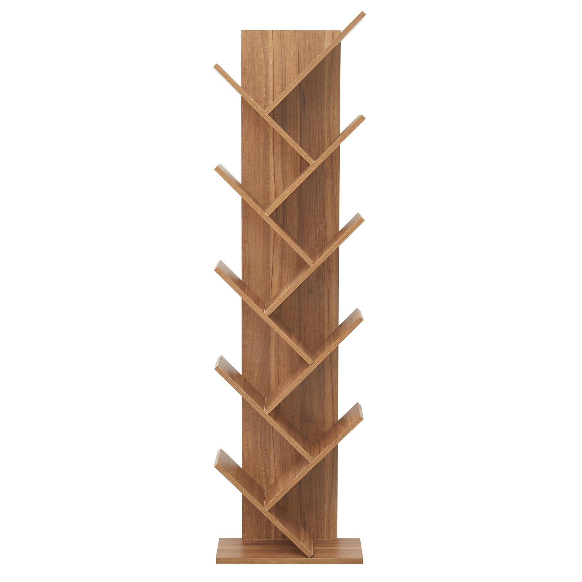 LONDRA - Bibliothèque avec 10 étagères en mdf couleur chêne brun