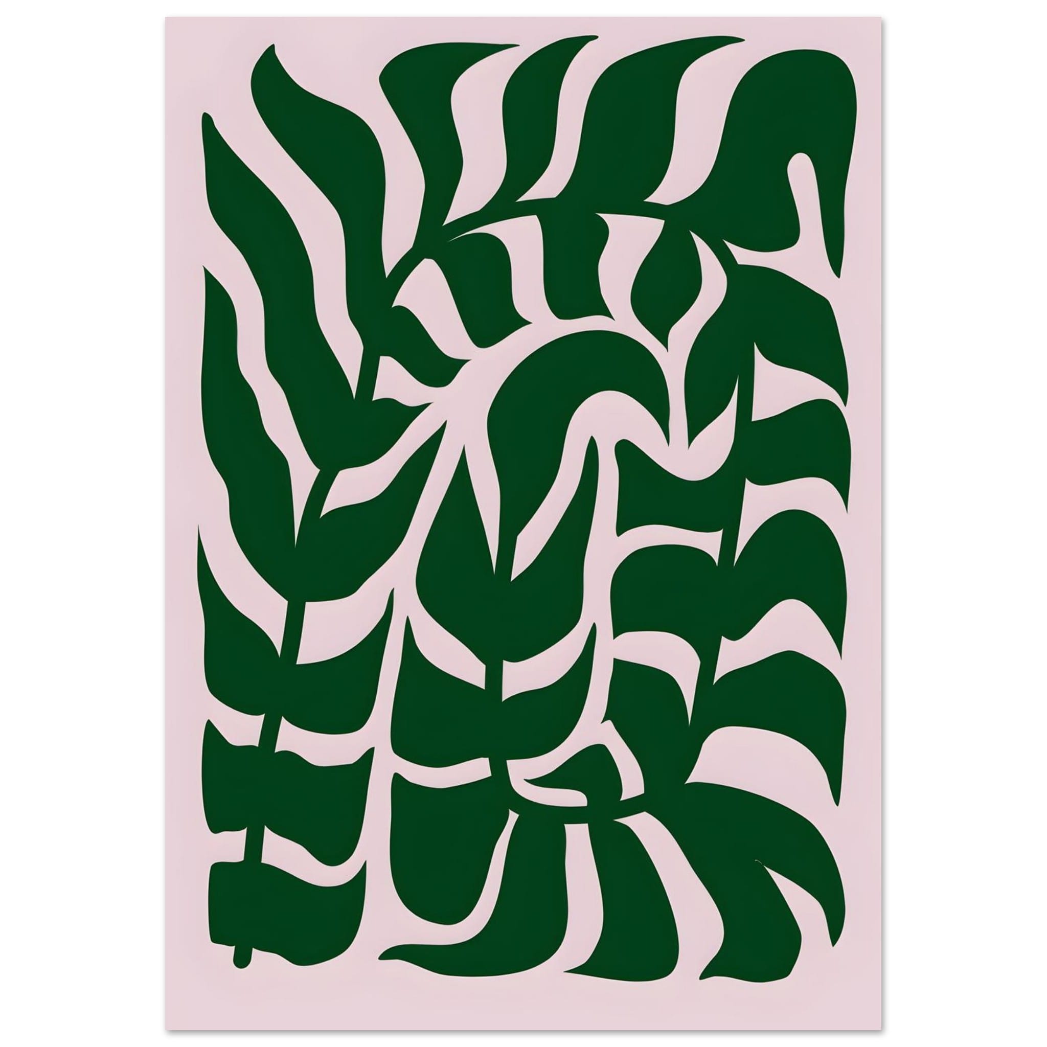 Artfulprints Poster Matisse – Sea petal symphony  - A4 21x29.7 cm - Donkergroen