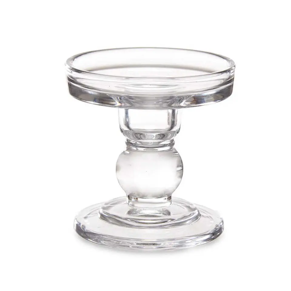 Giftdecor Kaarsen kandelaar - glas - voor stompkaarsen - H9 cm