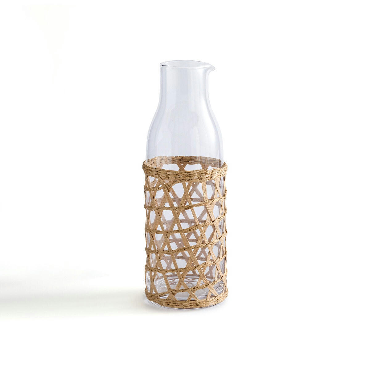 Carafe à eau en verre et tressage Qualimna