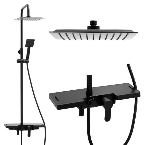 Zestaw prysznicowy OSLO25 Yoka Home z deszczownicą 25 cm czarny
