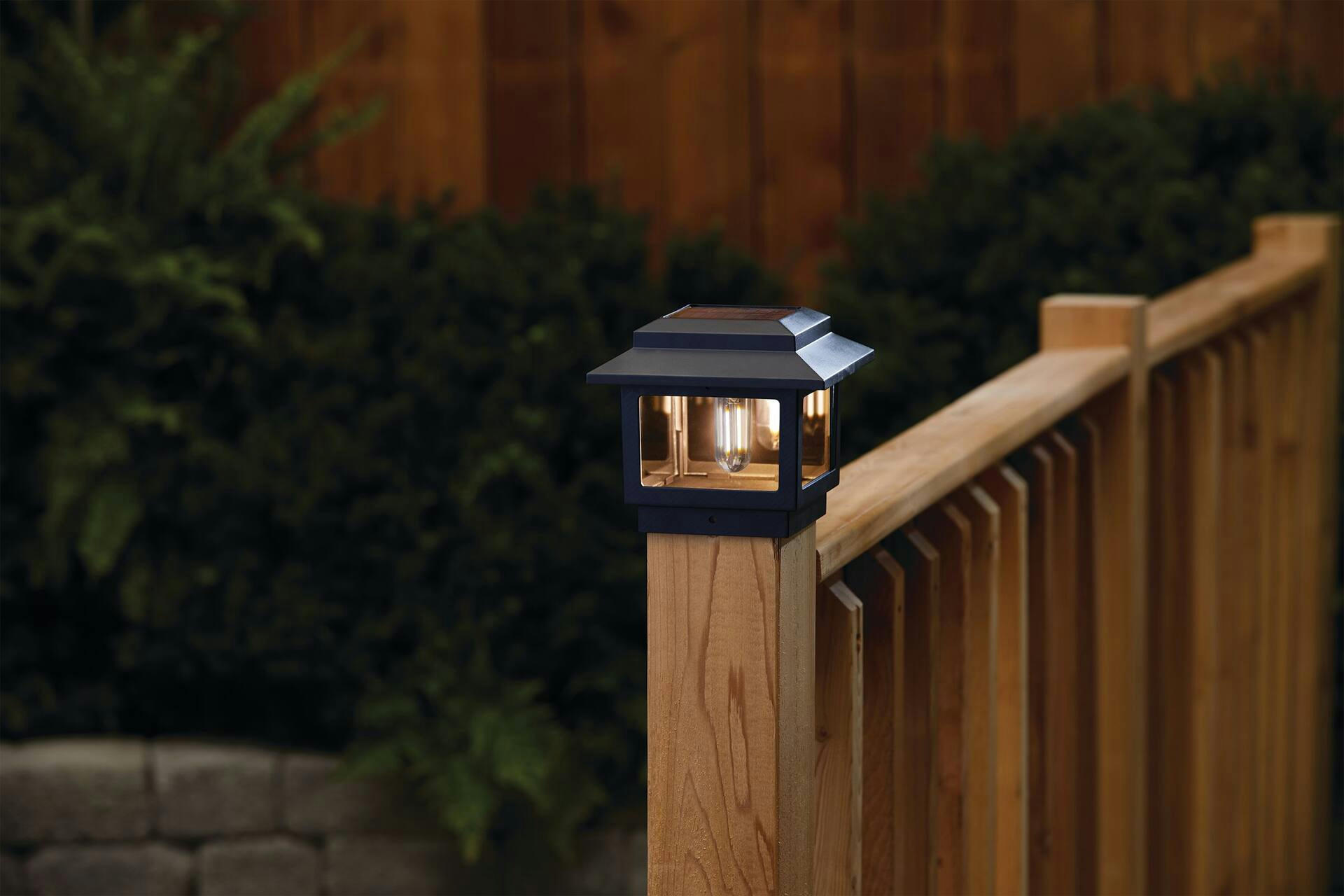 NOMA Outdoor Warm White 20 LM LED Solar V-Filament Post Cap Fence Lights, Assorted