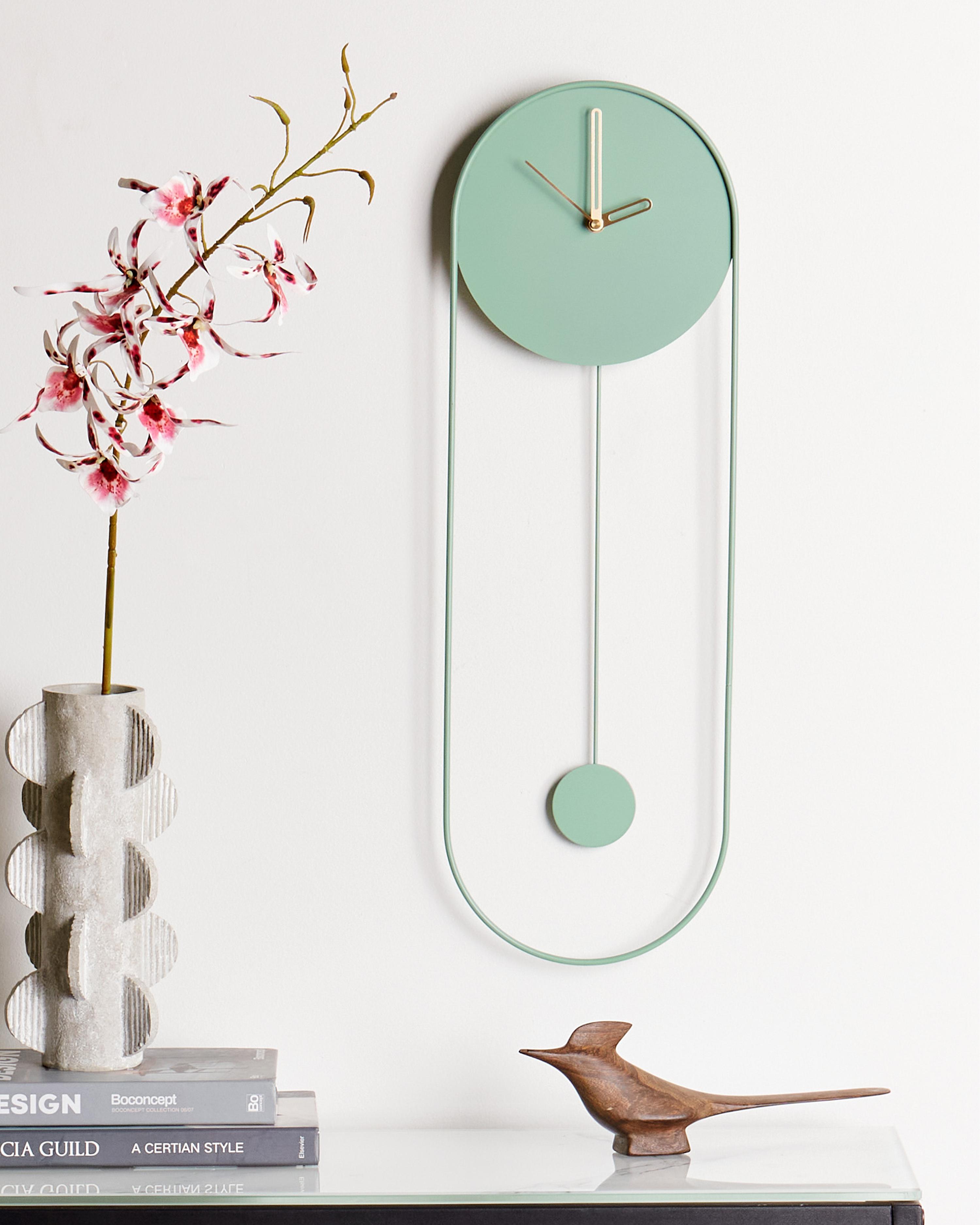 Wall Clock SALVAN 20 cm Metal Light Green