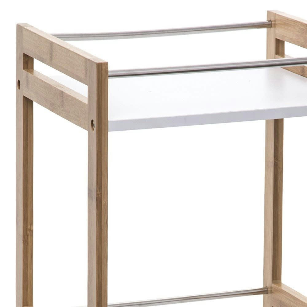 - Desserte de cuisine bambou blanc