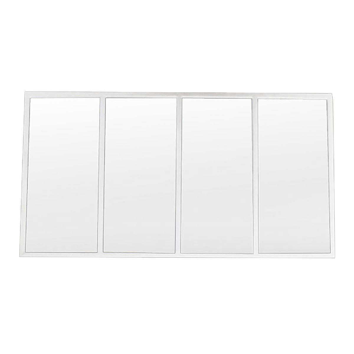 BARNEY - Miroir verrière atelier rectangulaire en métal blanc 140 x 75 cm