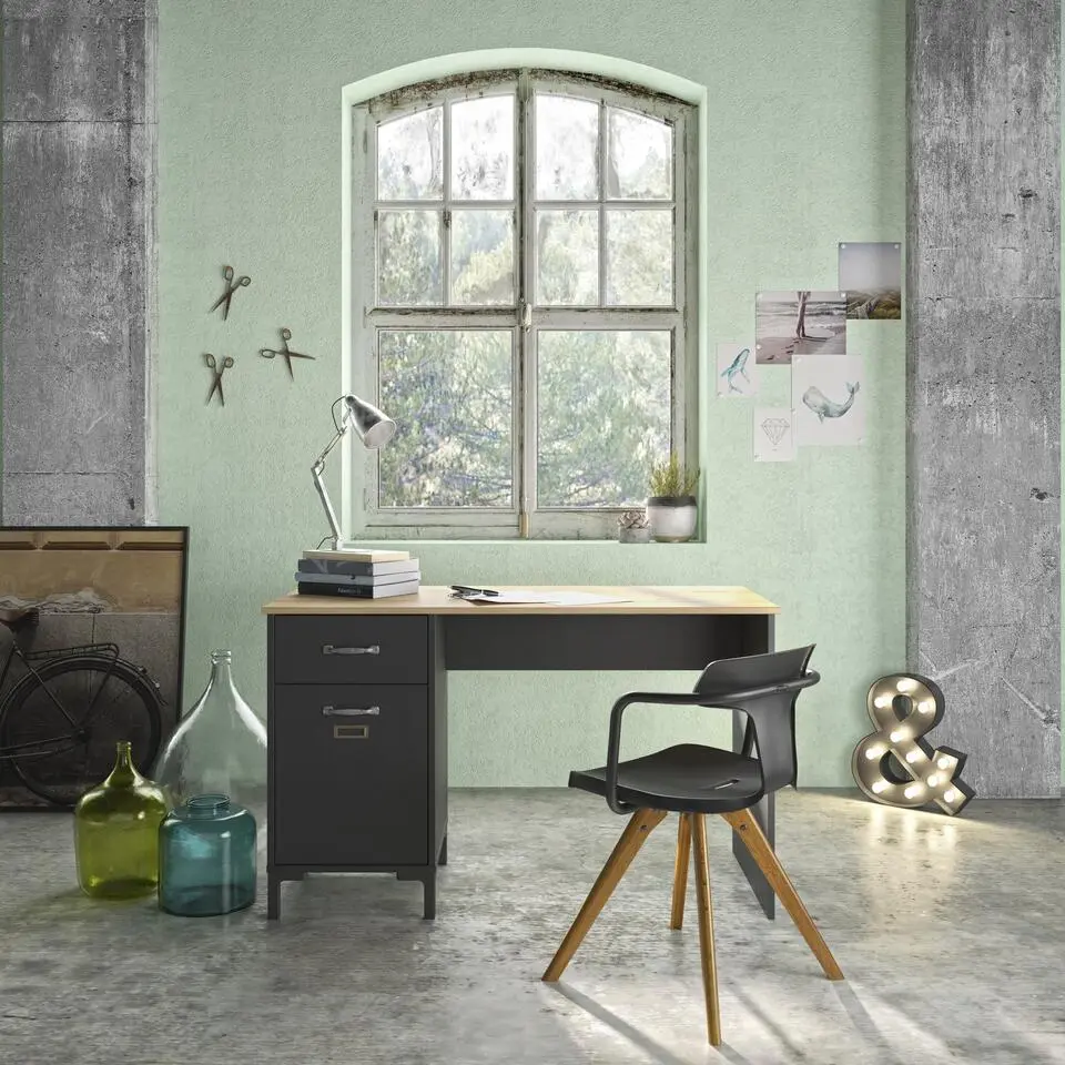 Diagone Bureau Manchester - 120x55cm - Zwart/Eikenkleur