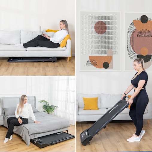 2HP 52cm Walking Pad Treadmill w/ Remote, Foldable Handrail, and Tablet Holder