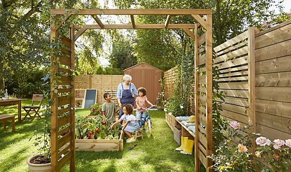 Arche de jardin pergola bois Stelmet Modern
