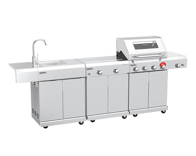 Nexgrill Cucina BBQ Island Inc 4 Burner BBQ, Sink & Range