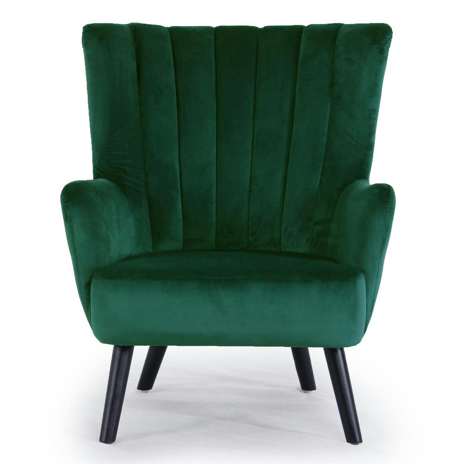 VIDAL - Fauteuil scandinave en velours vert