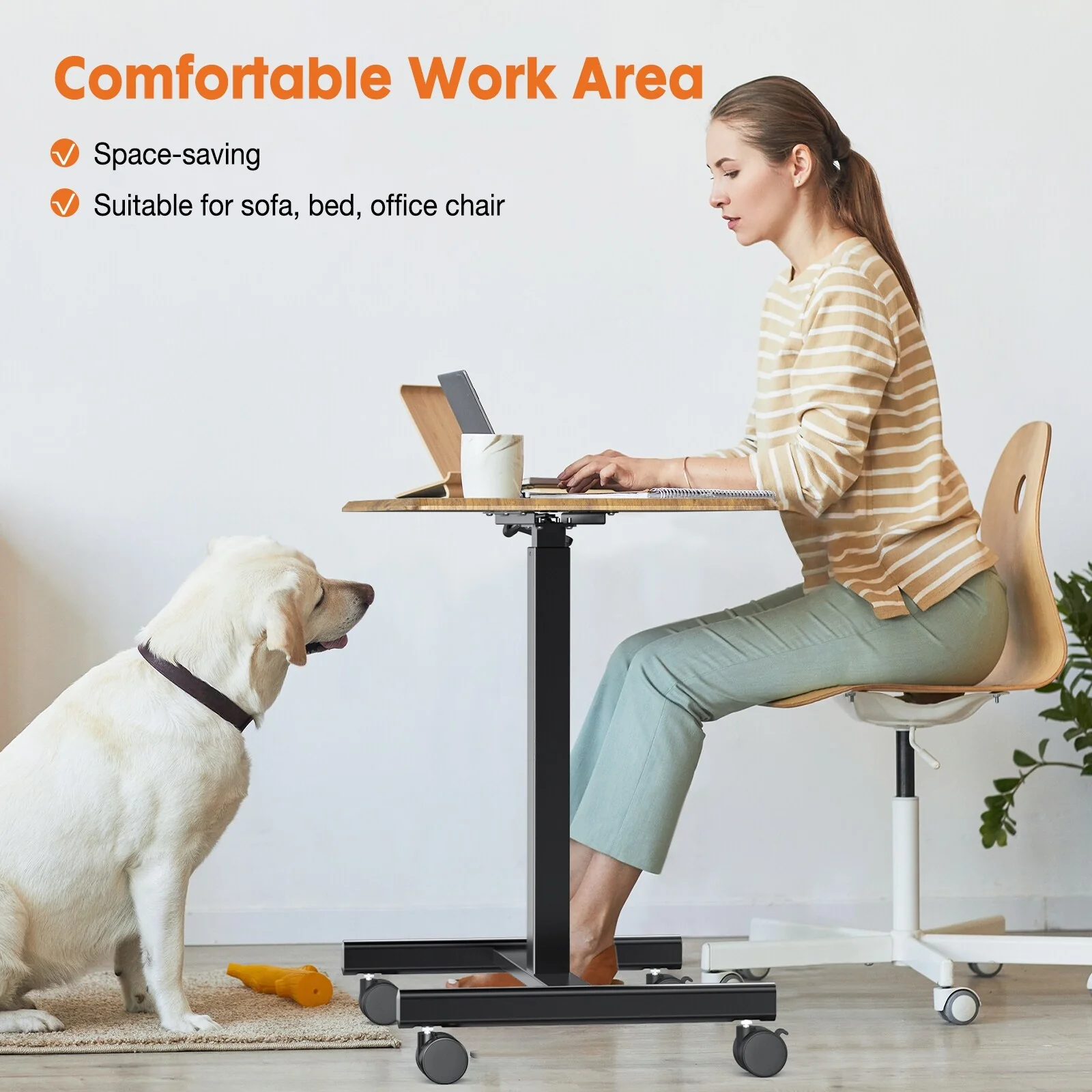 Sweetcrispy Mobile Rolling Standing Desk Rolling Desk Laptop Computer Cart