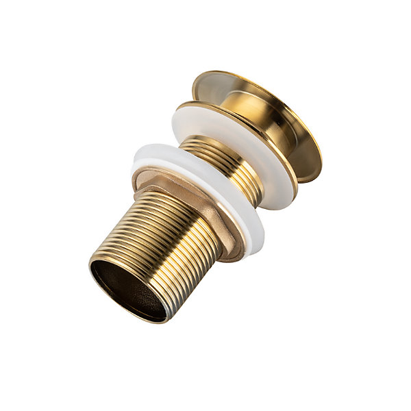 BALNEO - ensemble bonde de lavabo Klik Klak A sans trop-plein dorée   siphon carré doré en laiton - kit pour lavabo