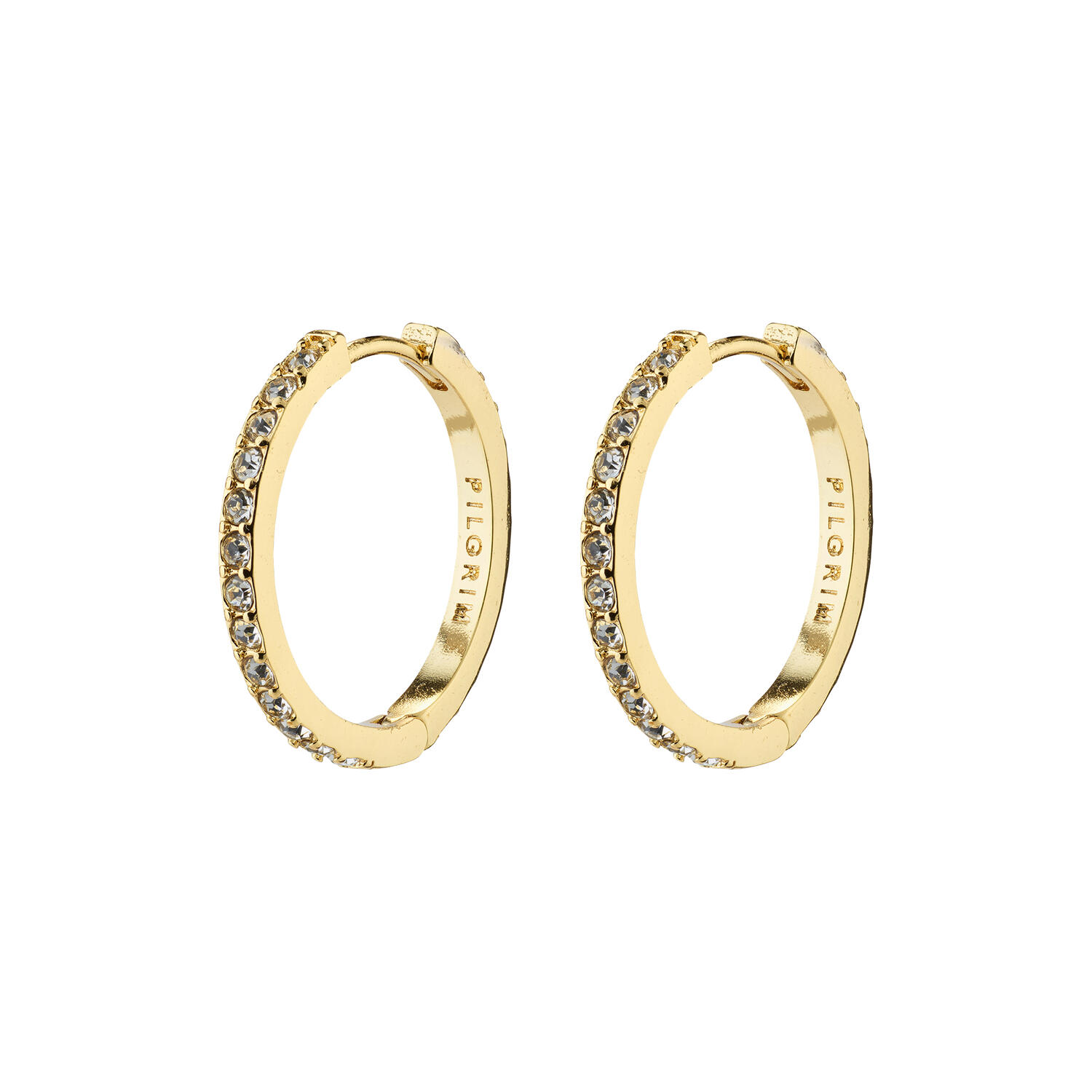 EBNA medium krystal hoops, guldbelagt