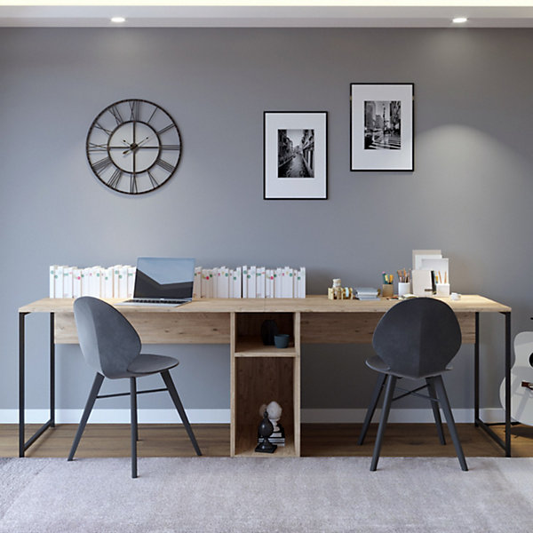 Bureau 2 personnes en bois avec niches - KILI