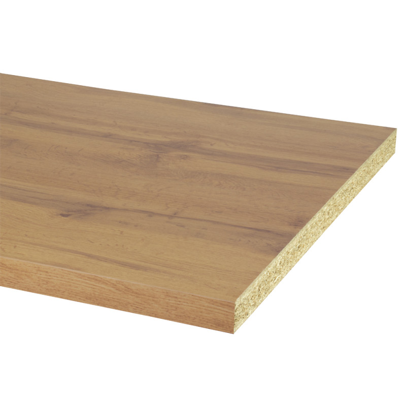 Plan de travail en bois aggloméré chêne naturel 304 x 64 x 3,8 cm CANDO