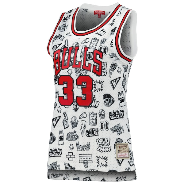 Scottie Pippen Chicago Bulls Women's 1997 Doodle Swingman Jersey - White